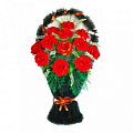 Корзина траурная «Полуваза» бархатные розы